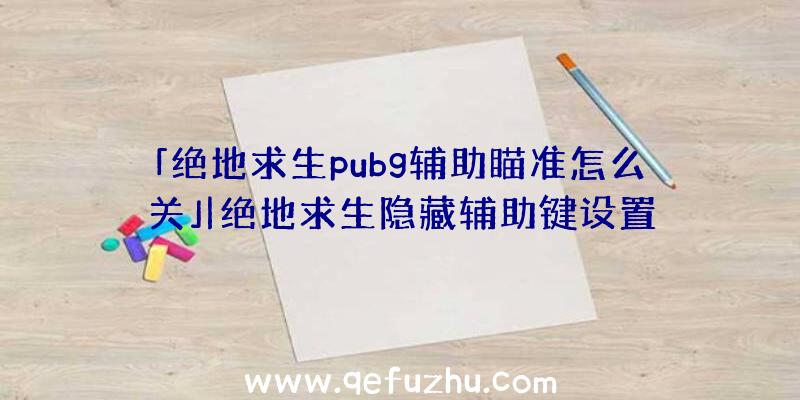 「绝地求生pubg辅助瞄准怎么关」|绝地求生隐藏辅助键设置